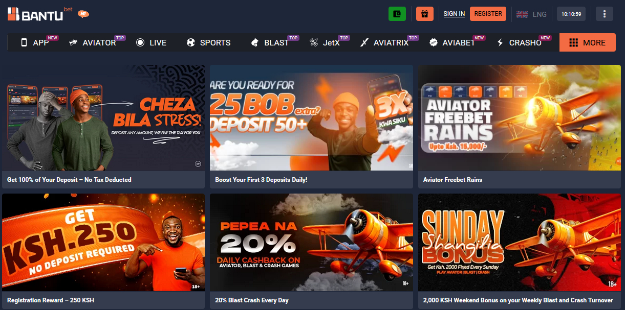 Aviator game at Bantubet Casino