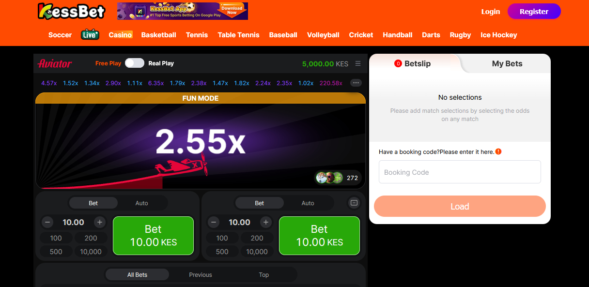 Aviator game at Kessbet Casino