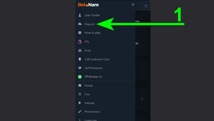 Step 1: Find the Deposit Option