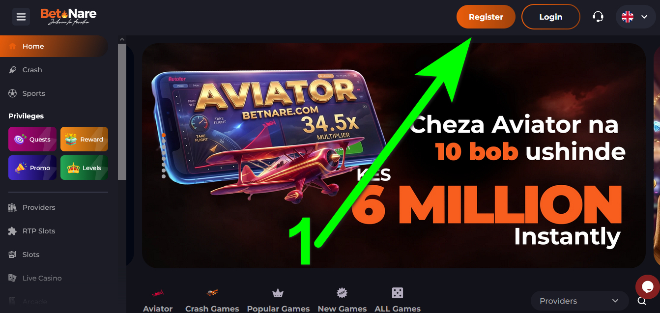 Betnare Registration Step1